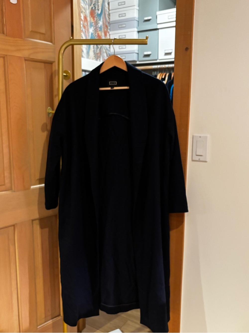 AYR Navy Wool and Cashmere Lightweight Coat